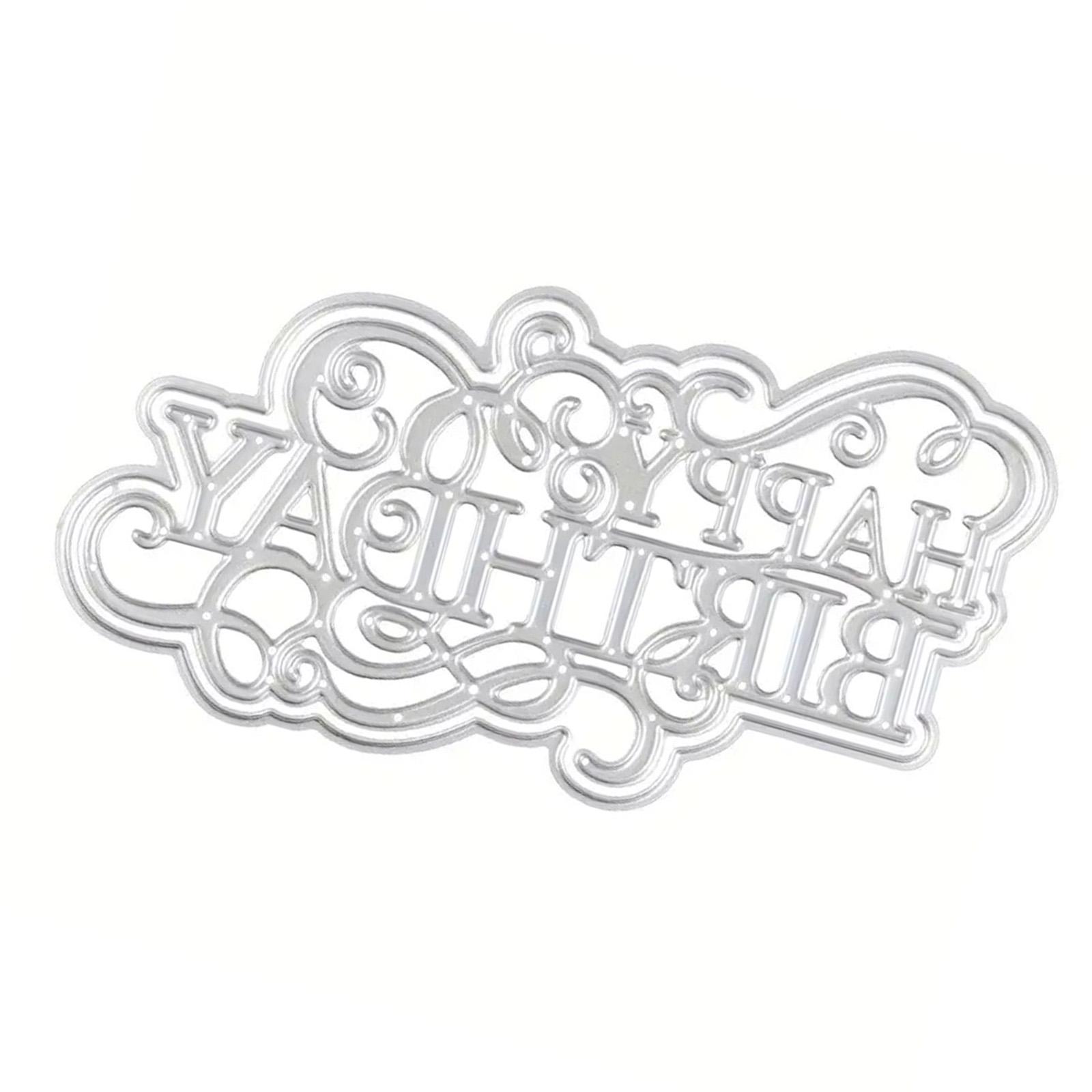 

Вырубные штампы «С Днем Рождения» из углеродистой стали для тиснения, скрапбукинга, тиснения, упаковки для изготовления открыток в стиле скрапбукинга