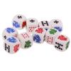 10pcs 6 Sided D6 Dice Party Board Game Dice Queen Jack Gaming Card Game Dices