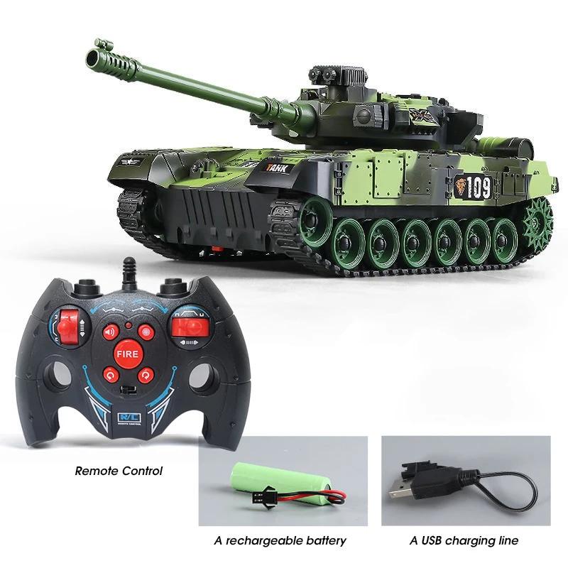 Non-Toxic Rc Military Tank War Battle United States M1 Leopard 2 Remote Control Toy Car Tank Model Electric Toys For Children 2.4G Children