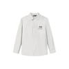 Embroidered Logo Print Square Neck Casual Long Sleeve Shirt Men Shirts White Sand-Gray F11M418402F-GY