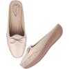 Shoetopia Stylish Comfortable Upper Bow Detailed Cream Slip-On Loafers for Girls-EU38