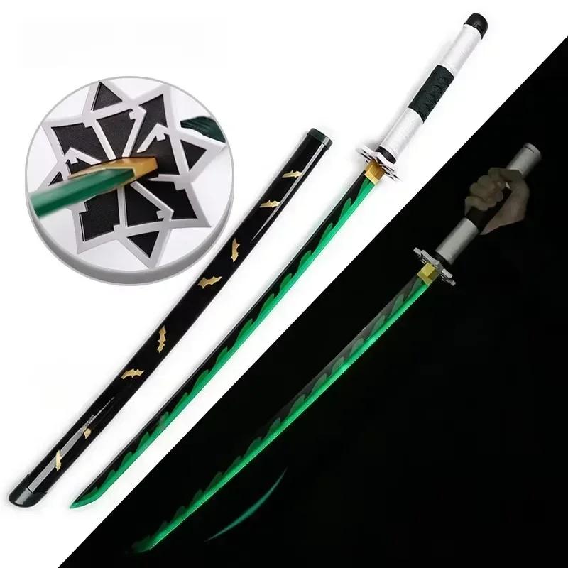 31/40inch Demon Slayer Katana Luminous Sword LED Light Kyoujurou Anime Cosplay Prop Real Japanese Katana Samurai Lightsabre Toy