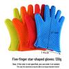 Heart-Shaped Heat-Resistant Silicone Kitchen Gloves - Non-Slip, Waterproof for Baking, BBQ, Grilling, and Microwave.
