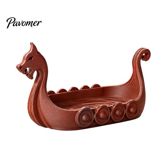 Dragon Boat Ornaments 3D Printed Figurine, Nordic Style Viking Ship Ornament, Creative Small Accessory Organizer Desktop Storage Tray, Decorative