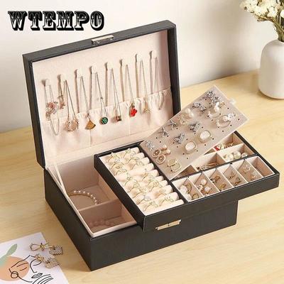 Schmuckaufbewahrungsbox Großraum Mehrschichtig Multifunktional High-End Schloss Oxidationsschutz Ohrringe Schmuckkasten