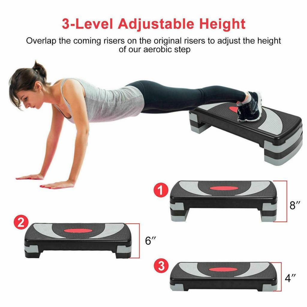 Adjustable Non-slip Cardio Yoga Pedal Stepper Fitness Aerobic Step Gym Workout Exercise Fitness Aerobic Step Equipment 5.2 KG