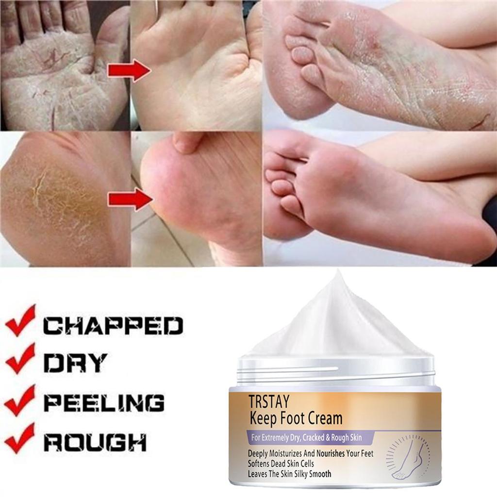 Fotfuktighetskrem lysner opp hudtonen, fukter, letter matthet og strammer opp huden