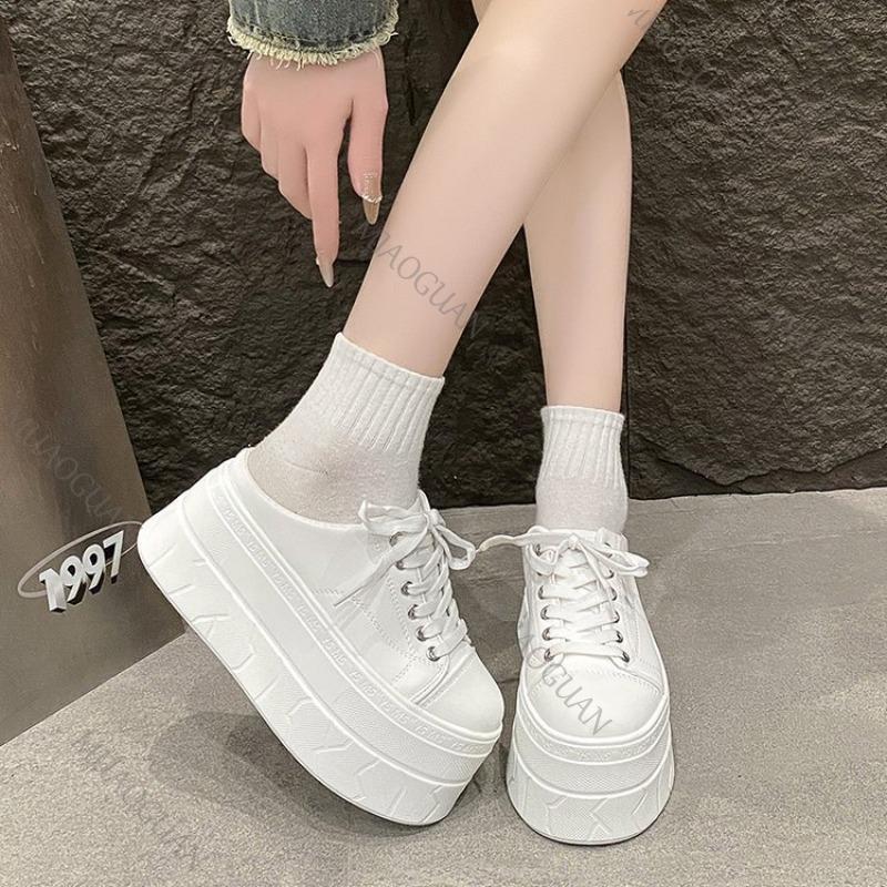 Fashion Baotou Sneakers Half Slipper Women Spring Summer Shoes Casual Slip on Thick Bottom Fashion Casual Lazy Women Vulcanize Shoes