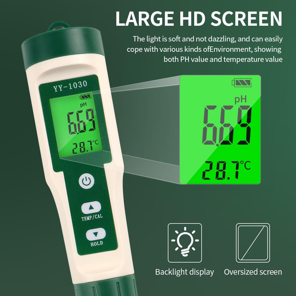 Food PH Tester Dough Alkalimeter PH Meter 0.00-14.00 For Soil Cosmetic Food Cheese Meat Fruit PH CF Dual Display