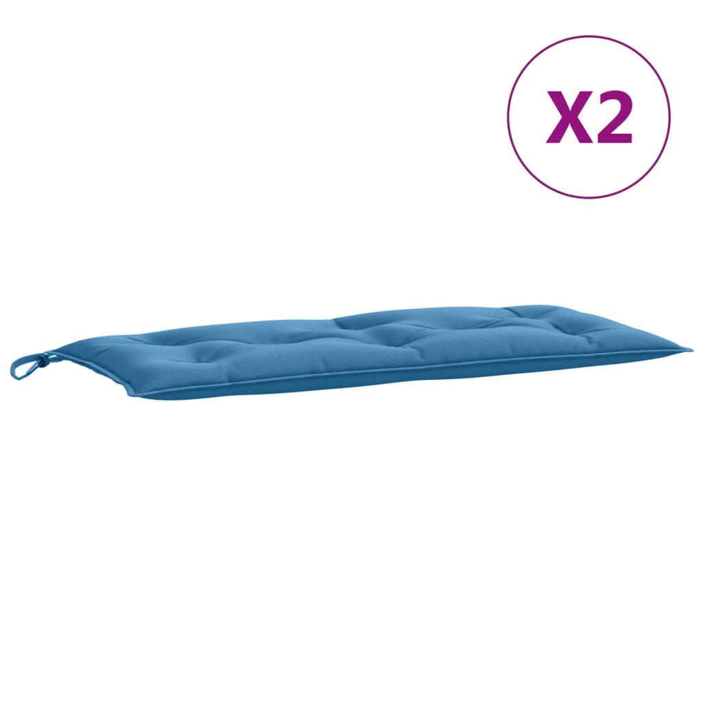 Garden Bench Cushions 2 Pcs Melange Blue 100x50x7 Cm Fabric