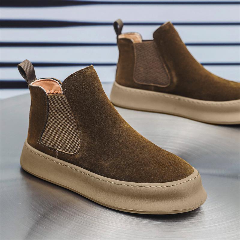 Большие желтые ботинки мужские высокие ботинки Martin в британском стиле мужские ретро — фото 4