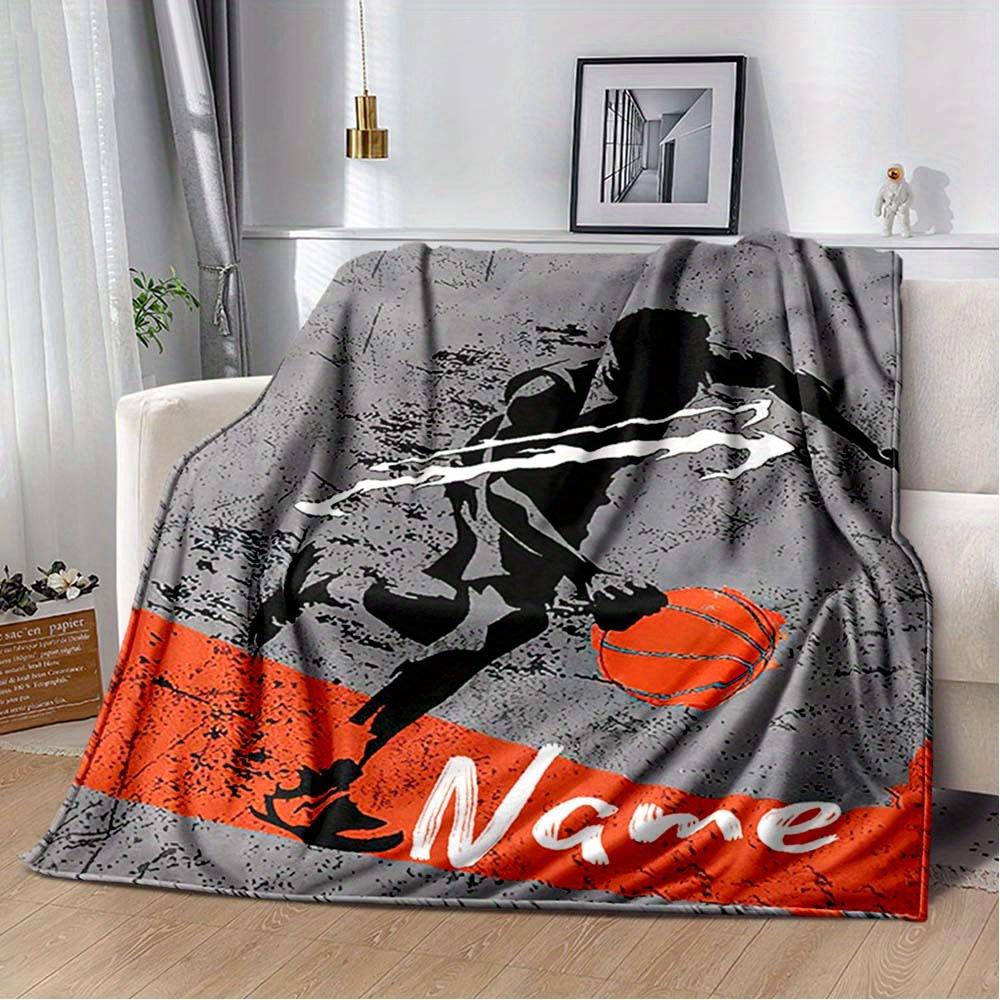 Playing Basketball Customize Your Name Blanket Warm Comfortable And Soft Blankets Are Suitable For Home Chairs Office Sofas Sofas Office Camping And