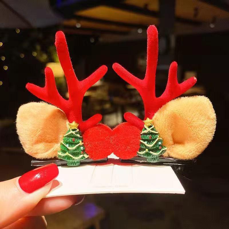Korean Ins Style Kids' Christmas Antler Hair Clip - Cute Baby and Little Girl Hair Accessory