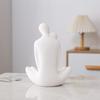 Yoga couple ceramic ornament Couple Figurines Ceramic Statue Hugging Lovers Tabletop Ornament White porcelain Decoration Crafts