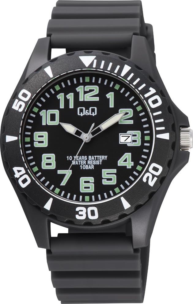 

[Citizen Q&Q] Часы Cue and Cue Analog 10-летний срок службы 10 АТМ водонепроницаемый уретановый ремешок A22A-001VK мужские черные