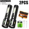 Mini LED Flashlight COB Portable Torch USB Charging Camping Lantern Zoomable Focus Light Tactical Flashlight For Camping Hiking