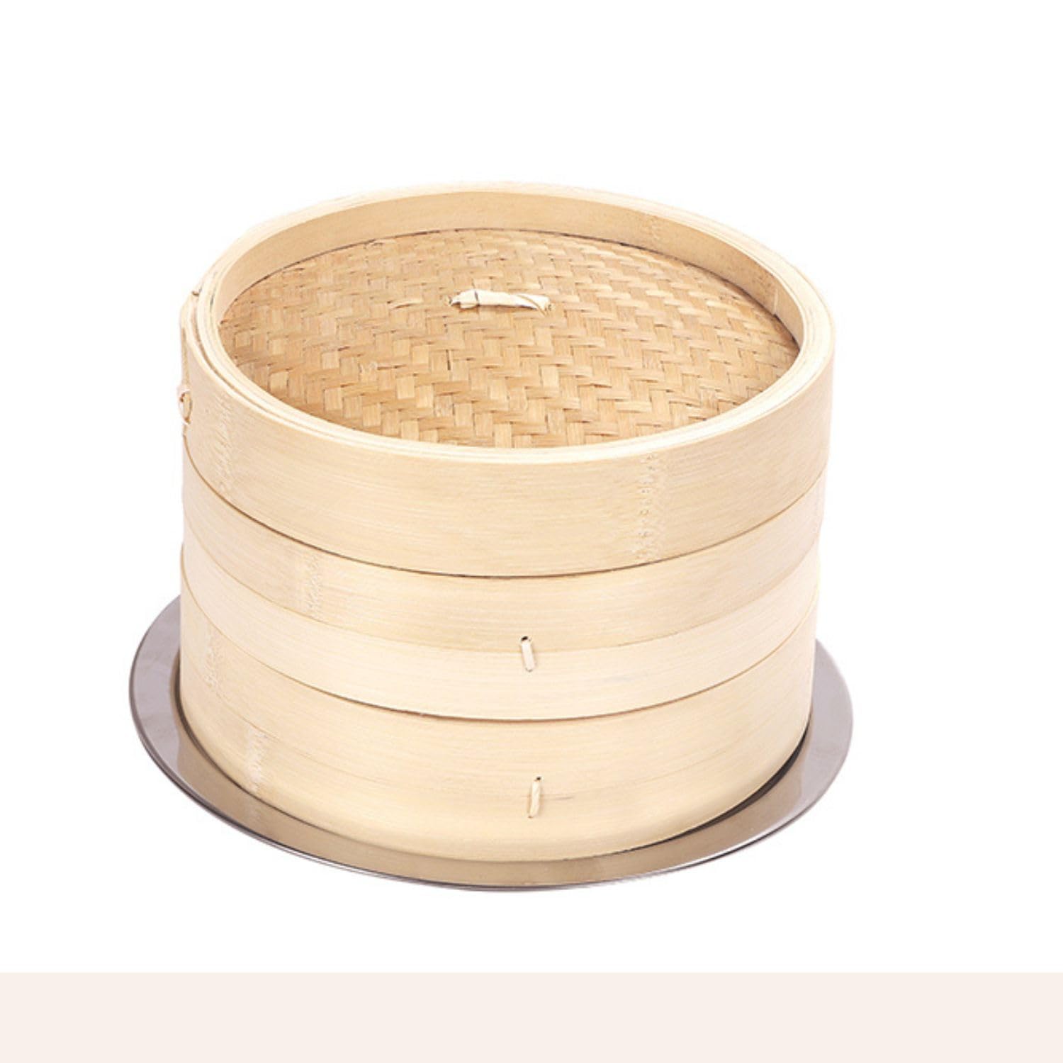 Bamboo Steamer Stainless Steel Steamer Set [Yokohama Steamer] & (2-tiered, 21cm)