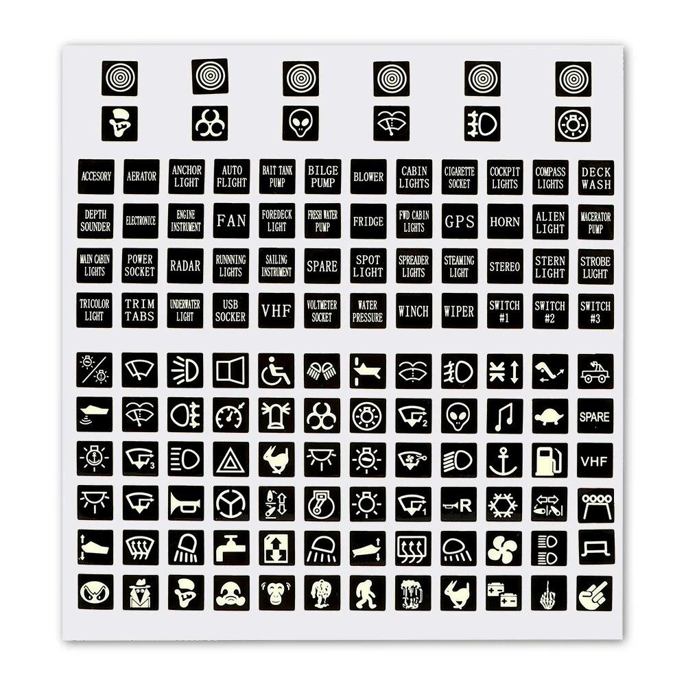 Leuchtender Autoaufkleber Instrumententafel Knöpfe Aufkleber PVC LKW Dekoration Kippschalter Beschriftung Leiterplatten Aufkleber