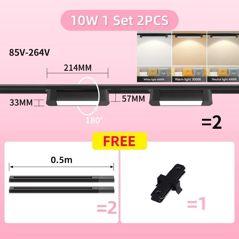 Set Led Magnetic Track Light 110v 220v Track Lamp10W 20W 30W 40W Track Spotlight Lighting Fixture for Home Room Clothing Store