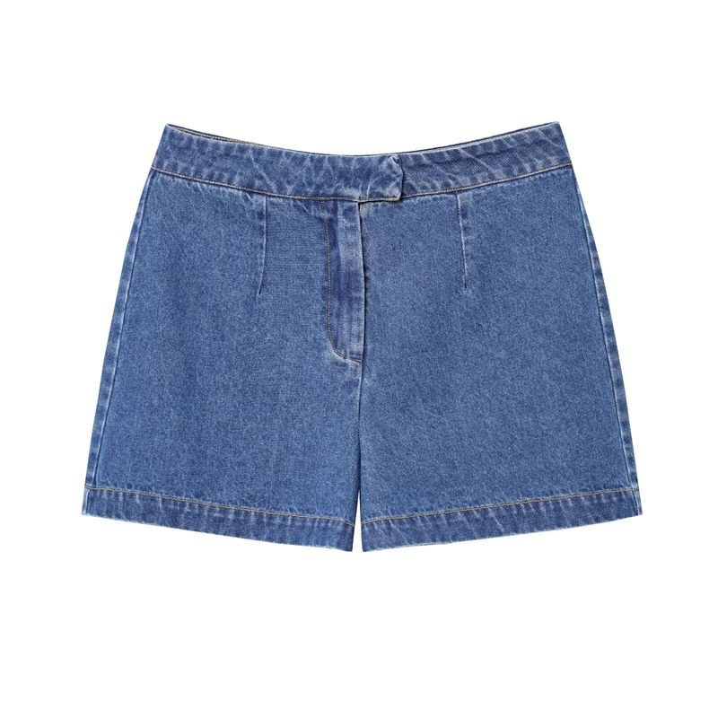 

Kaslead New Arrival Women s Clothing Fashion Style Fashion Minimalist Sleeveless Denim Jacket Casual Shorts Suit Shorts L