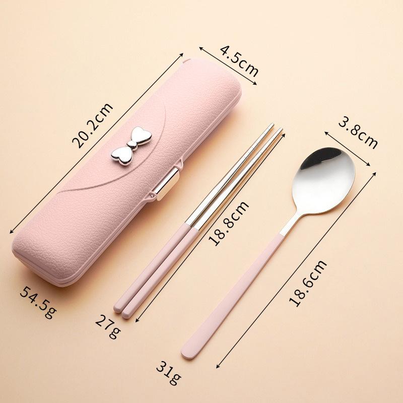 2/3 Pieces Stainless Steel Flatware Portable Reusable Cutlery Set Travel Utensils Set with Case,for Camping and Offic