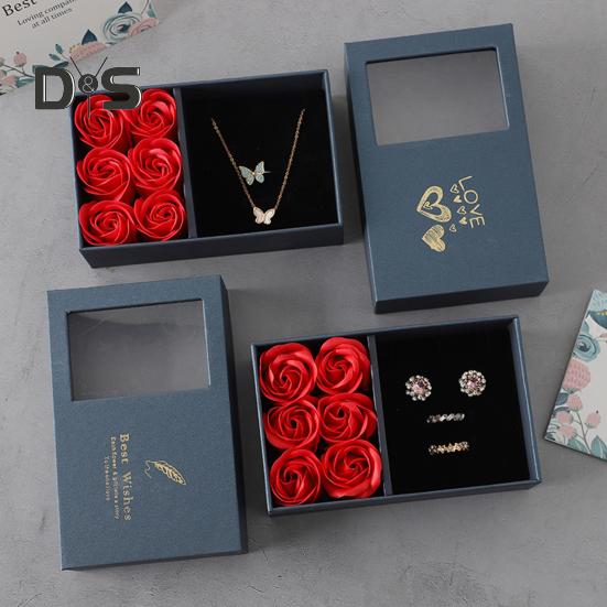 Eternal Roses Gaveeske Bevarte Blomster Smykkeskrin for kvinner Kone Mamma Bursdag Morsdag Valentinsdag Julegave