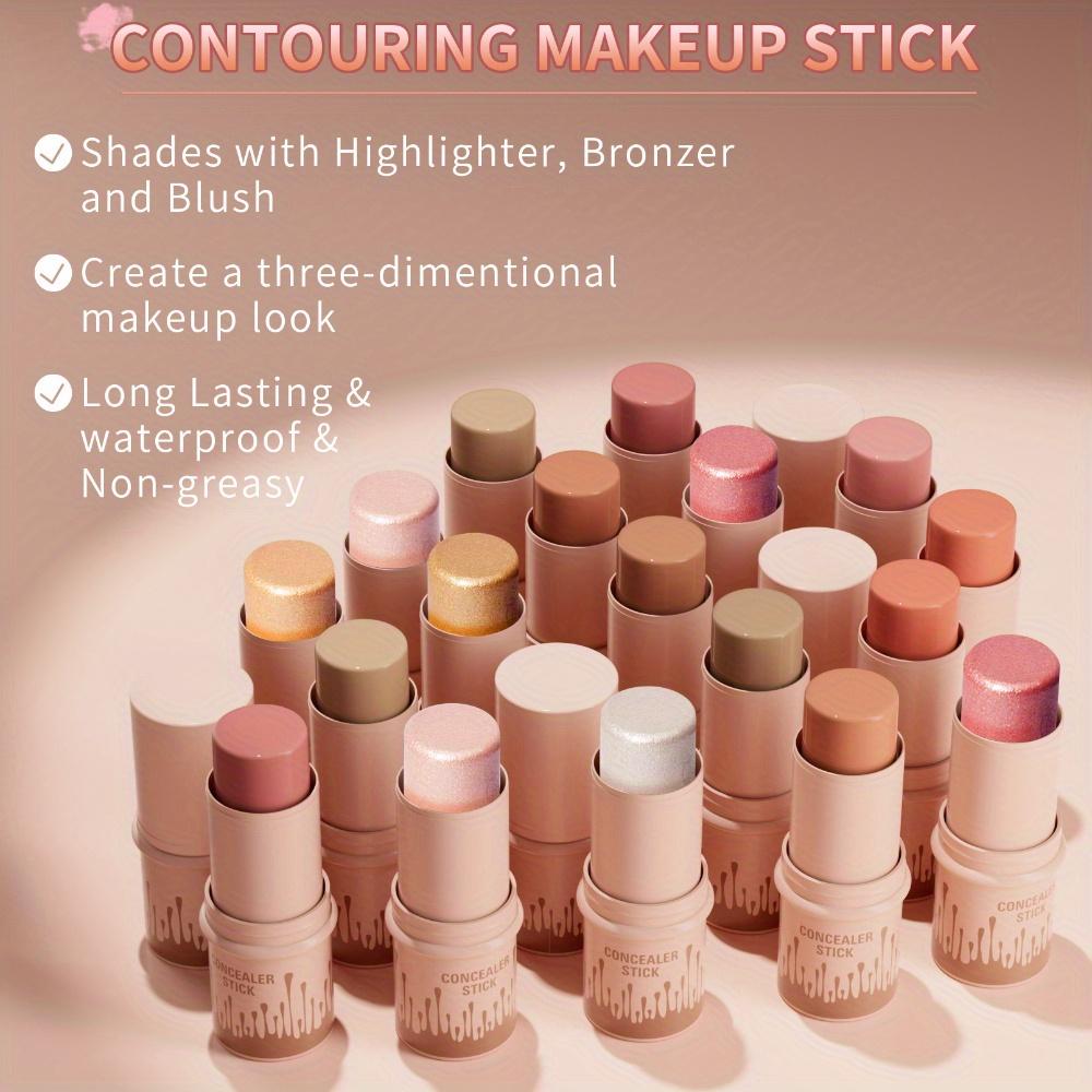 12 colores Blush Stick Matte Highlight Highlighting Stick Maquillaje natural desnudo Definición de rostro Contouring Stick Barra de maquillaje multifuncional