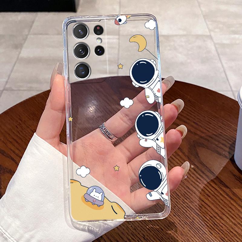 For Samsung Galaxy S21 Ultra Shell Samsung S21 FE Cases Soft TPU Back Cover For Samsung S21 Plus S21+ Capa Rabbit Cat Phone Case