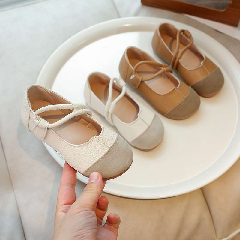 Girls' leather shoes 2025 spring and autumn new children's shoes little girl princess shoes soft-soled Doudou shoes baby single shoes trend