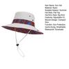 Bucket Hat Extra Large Brim Adjustable Fit Ethnic Style Cowboy Fisherman Hat Windproof Buckle Foldable Outdoor UV Blocking