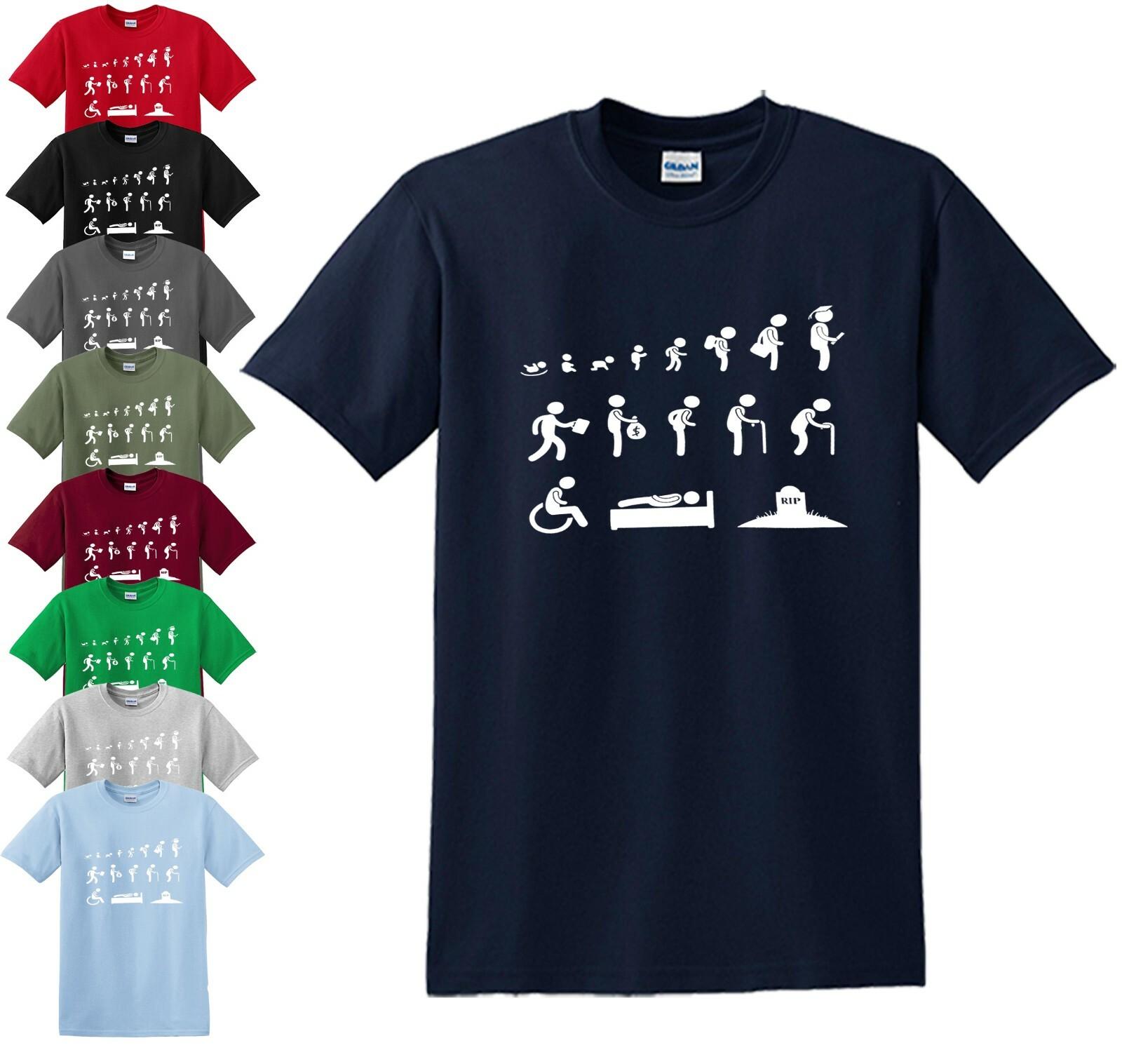 EVOLUTION OF LIFE T-Shirt Mens Womens Tees Top Funny Party Anarchy Journey Gift Dad Father Tshirt Top L