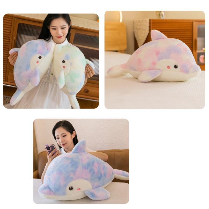 Camouflage Dolphin Plush Toy Stuffed Animal Pillow Gift For Kids, 80cm