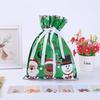 New Christmas Gift Packaging Bag Santa Claus Snowman Printed Drawstring Gift Bag Aluminum Foil Christmas Decoration Products
