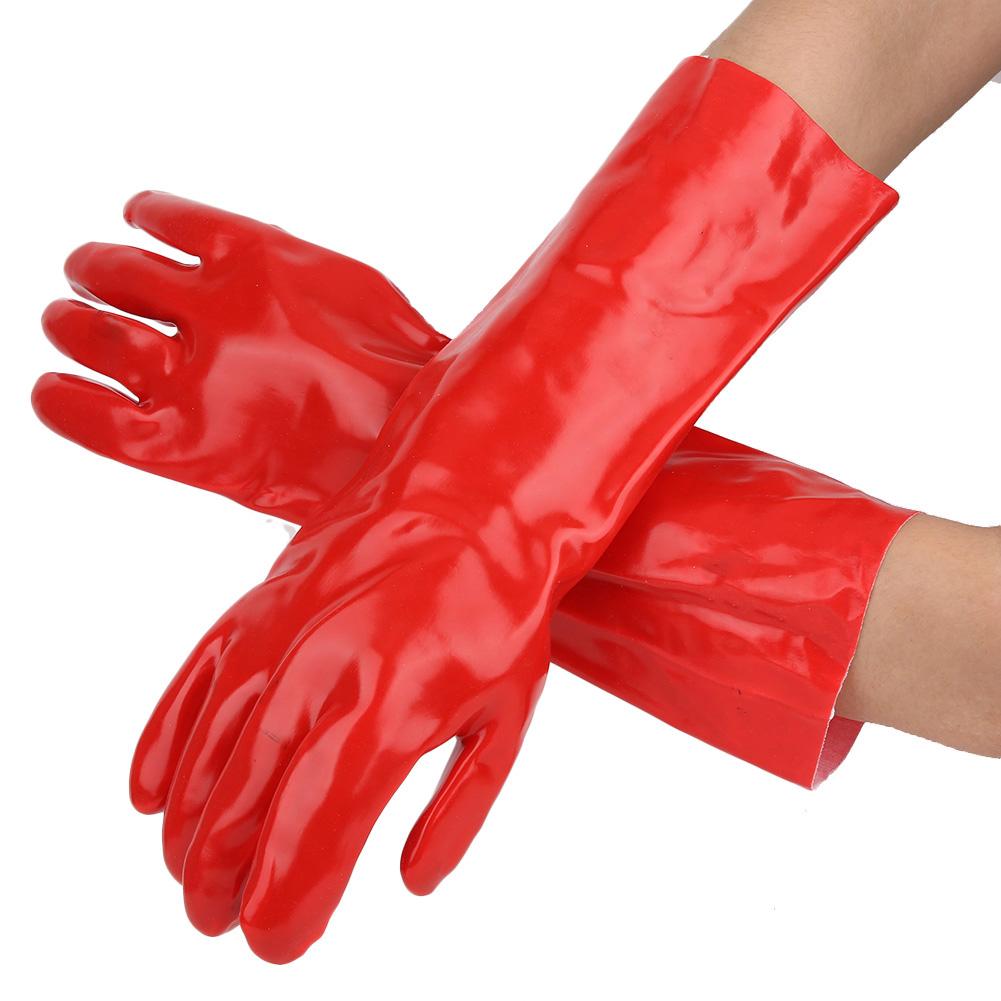 PVC Long Anti Chemical Gloves Acid Alkali Oil Resistant Hands Protector for Industry Laboratory
