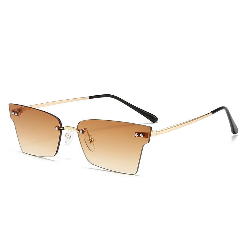 New frameless trimmed square sunglasses European and American fashion sunglasses Internet celebrity street shot women concave sunglasses
