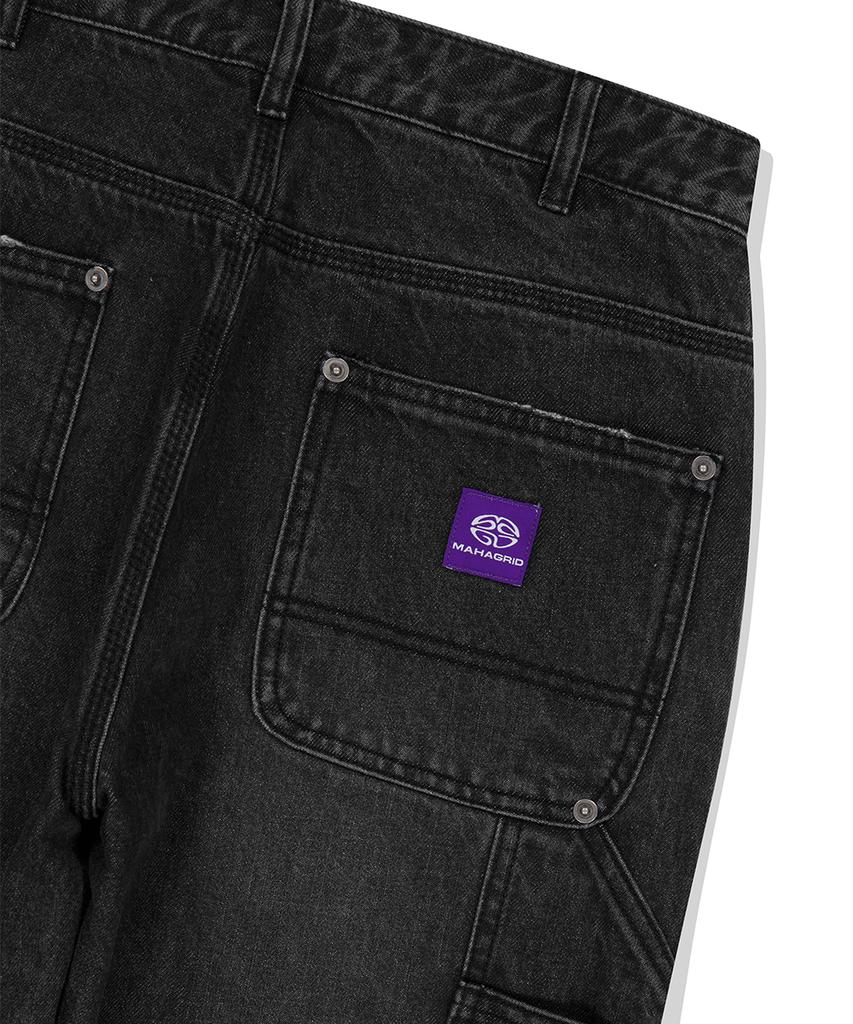 MAHAGRID Double Knee Denim Pant Black(Mg2Efmd112A)