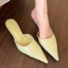 New Fashion Pointed Tip High Heel Slippers Women's Summer Sandals Retro Outdoor Slippers for Women Zapatos De Mujer Slides Women