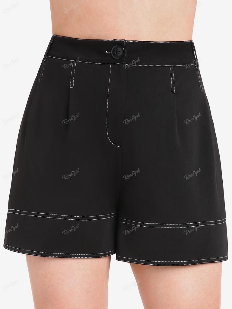 Rosegal Nadměrná velikost Vysoký pas Prošívané Široké kraťasy