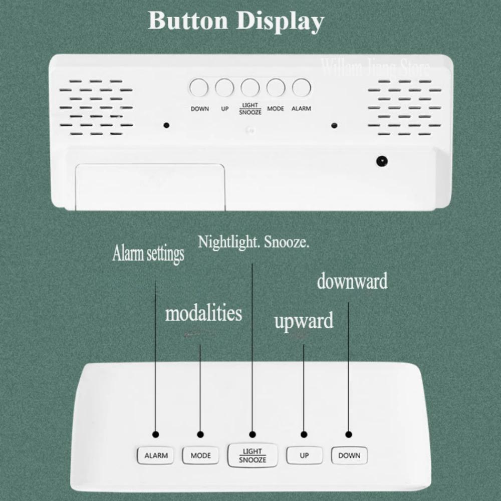 LED Digital Electronic Clock Backlit Large Digital Alarm Clock Temperature Calendar Bedside Table Lamp Night Light Home Decor
