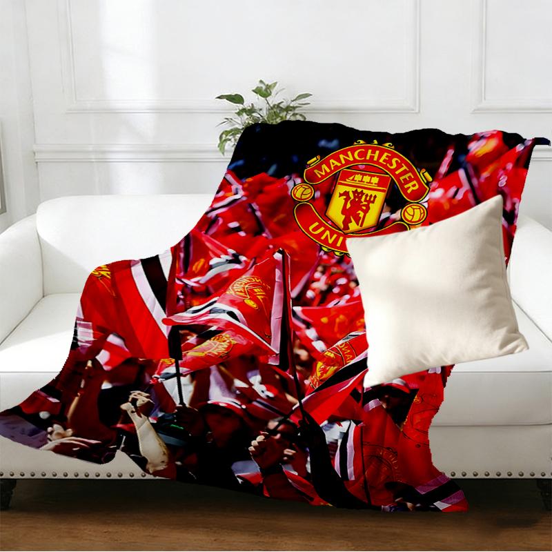 Manchester United F.C. Decke mit Aufdruck - Weich & Bequem, für Schlafzimmer, Reise, Sofa, Heimdekoration - Geburtstags-Weihnachtsgeschenk für Freunde