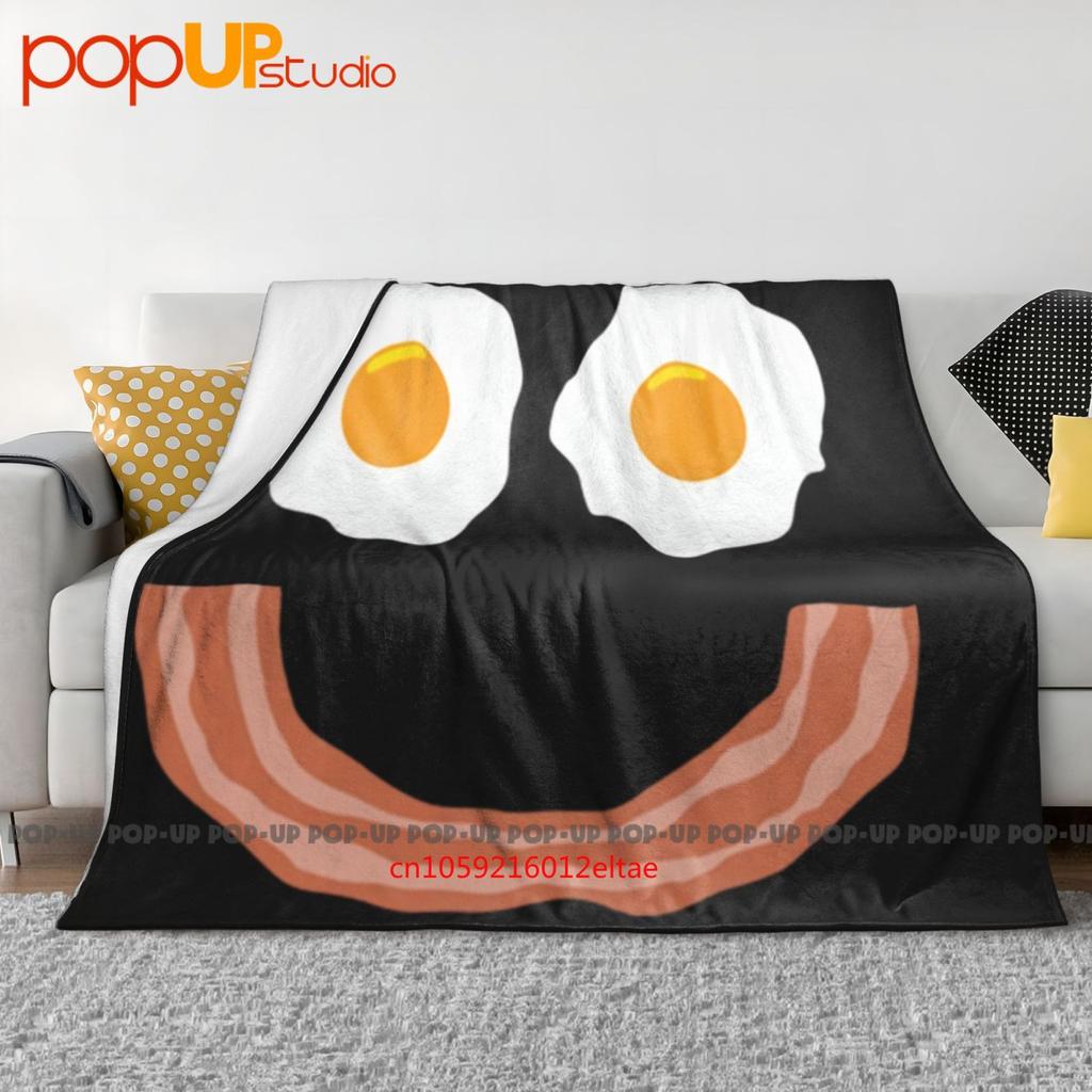 Bacon And Eggs Smile Joke Breakfast Happy Face Ultra-Soft Blanket Quilt Winter Sofa Cover Bed Covers