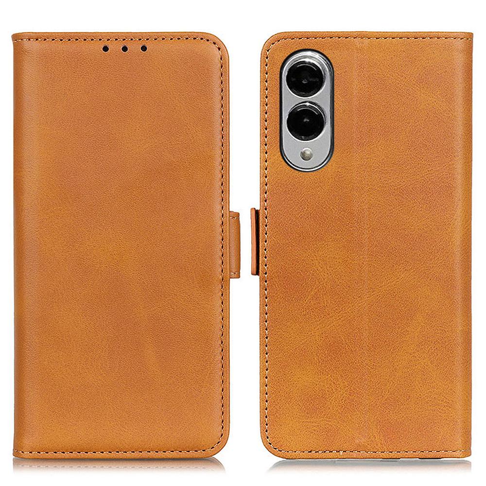 For Samsung Galaxy S25 Edge Case Stand Cowhide Texture PU Leather Phone Cover