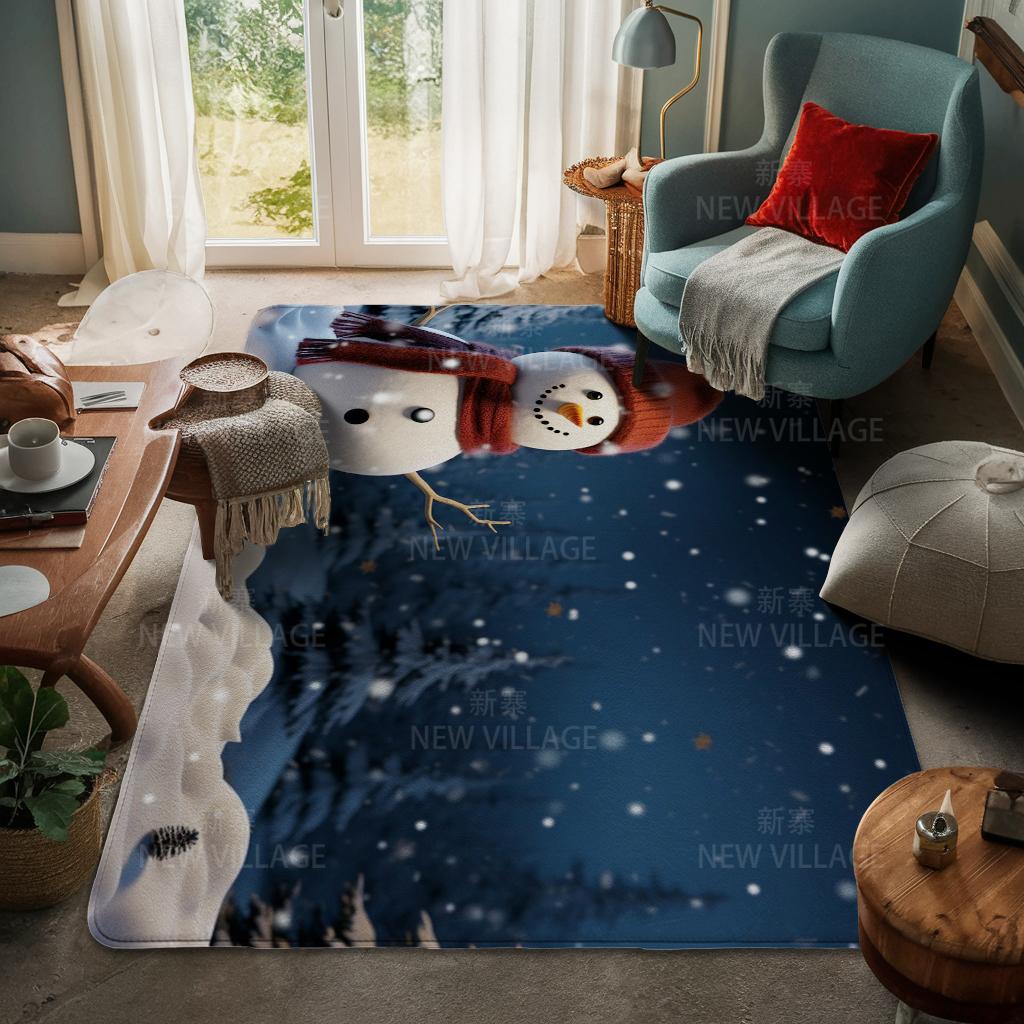 House Entrance Carpet Home Door Mat Living Room Bath Foot Bathroom Non-slip Water Absorption Rugs Bath Merry Christmas Winter