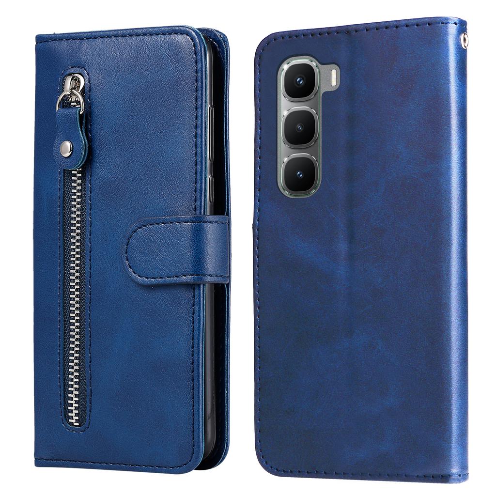 For Infinix Hot 60 Pro 4G PU Leather Cases with Zipper Pocket Wallet Phone Cover Stand