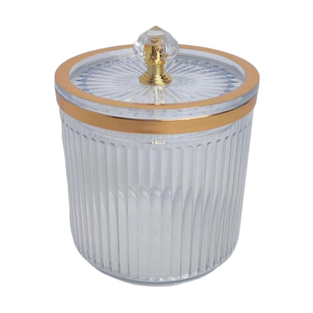 Qtip Dispenser Container with Lid Dustproof Makeup Pads for Countertop Vanity