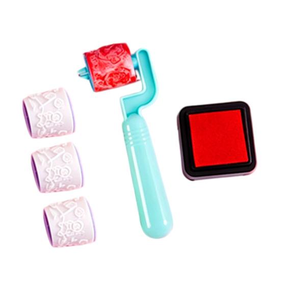Cartoon Animal Rolling Stamp with Ink Pad Cute Self-Inking Roller for Kids Students Fun Classroom Prize Kindergarten DIY Craft Supply