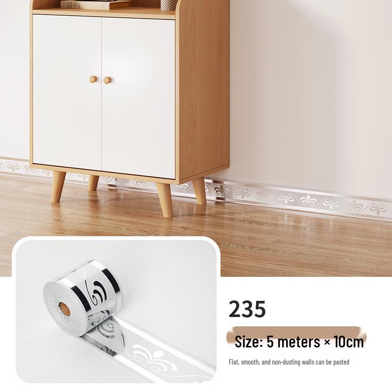 10cm X 5m Self-Adhesive Wall Sticker Roll: Tile Skirting Board & Corner Decoration