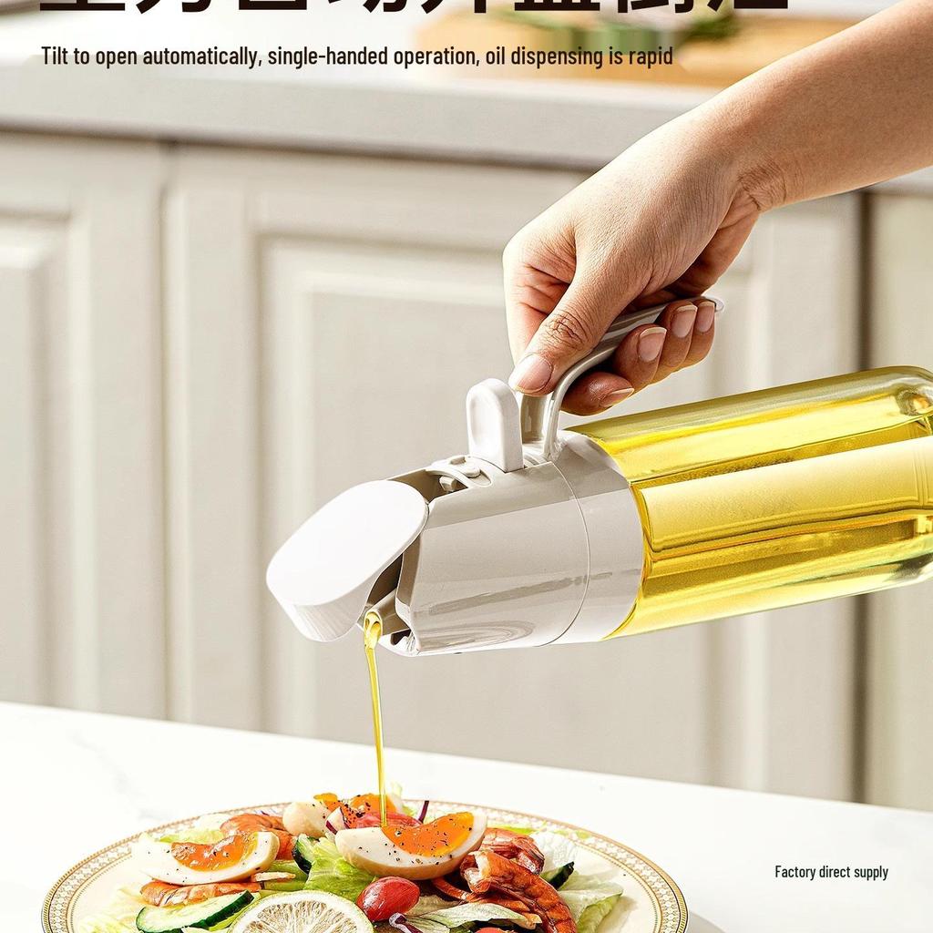 Dual-Use Glass Oil & Vinegar Sprayer: Mist & Pour Dispenser for Kitchen Use