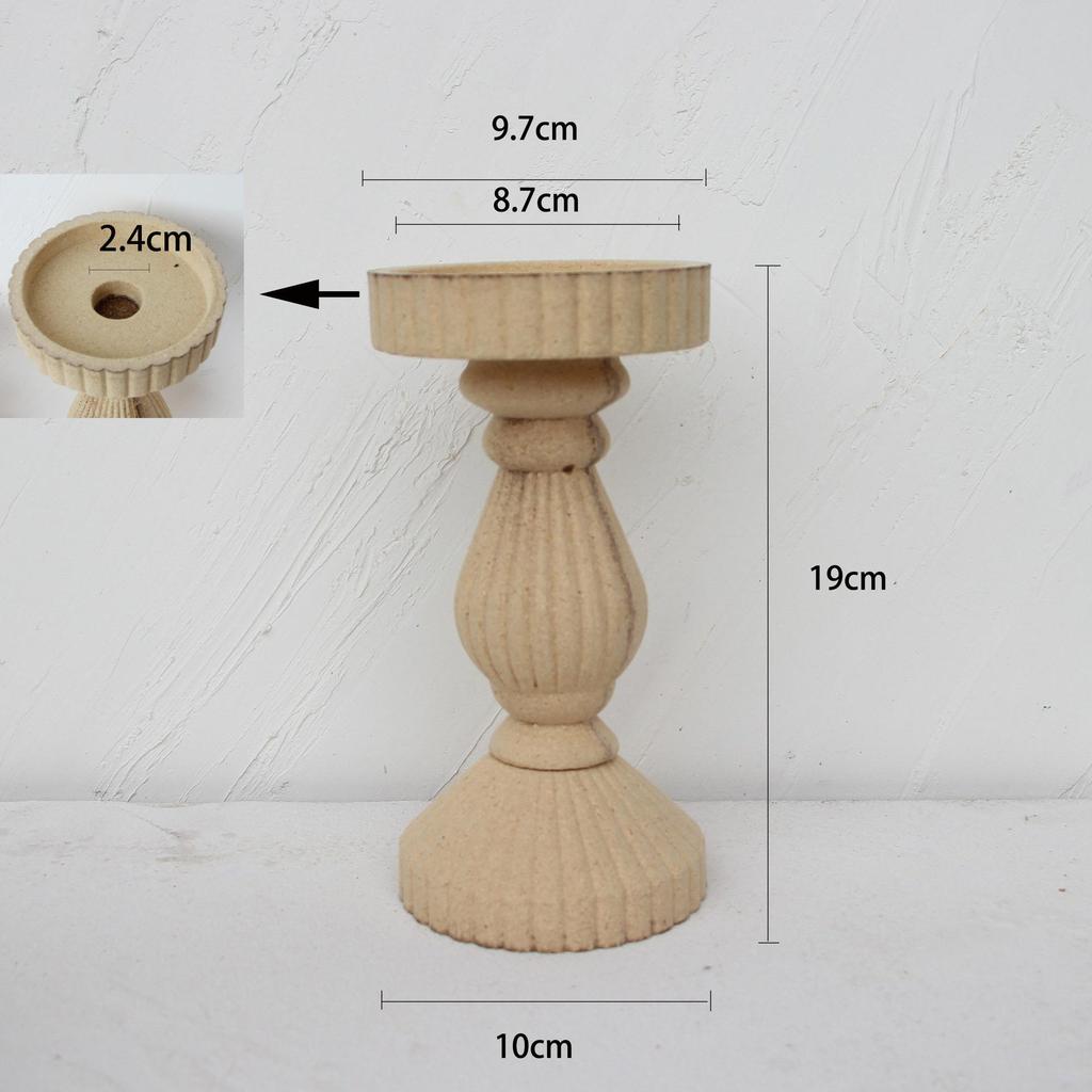 Vintage-Style Wooden Candle Holder - Rustic Decor & Photography Prop