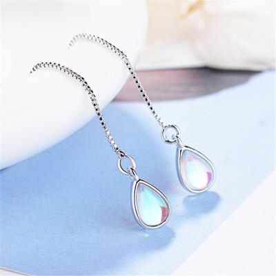 925 Sterling Silver Střapec Dlouhý Opál Náušnice s kapkou vody Pro ženy Šperky Doplňky Pendientes Boucle D Oreille Eh1260